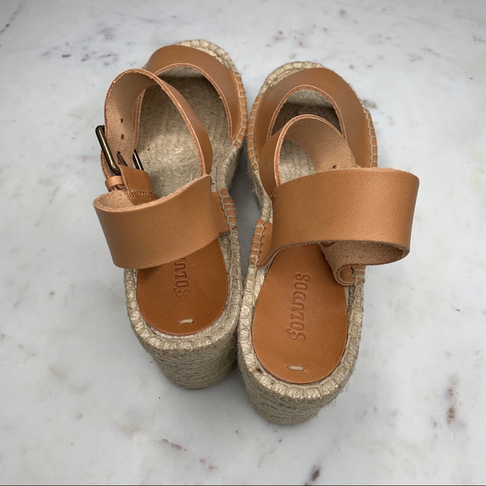 NEW Soludos Minorca Platform Leather Espadrille 8 - Picture 5 of 9